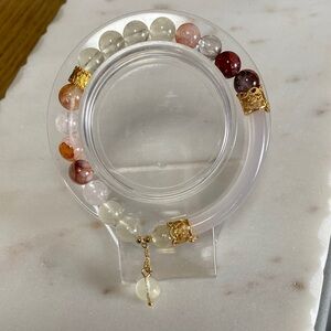 Gold Accent Multicolor Bead Bracelet - Women Jewelry